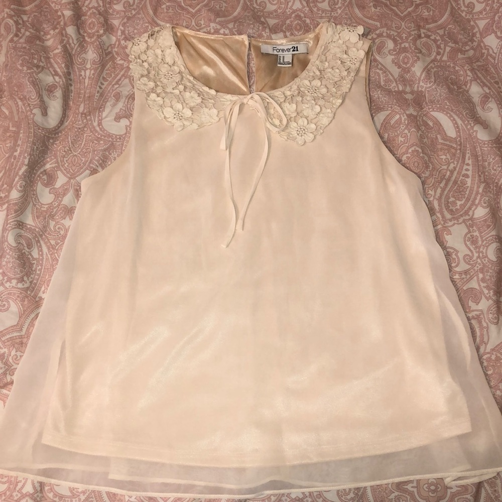 Lace neck top